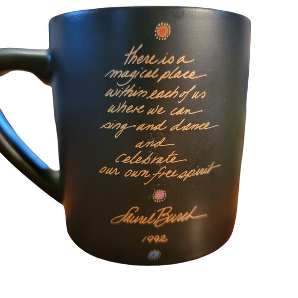 Vintage LAUREL BURCH 1992 Free Spirit dancing in the autumn moon Coffee Mug 90s - Picture 2 of 5